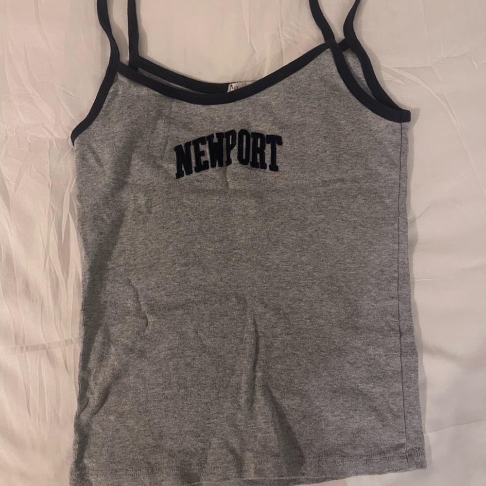 Newport Gray Tank Top with Black Trim